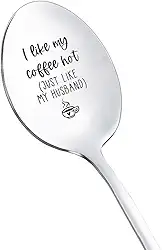 Colheres de presente de café para marido para amantes de café presentes de marido da esposa I Like My Coffee Hot Just Like My Husband Colher para marido marido presente de aniversário de Natal