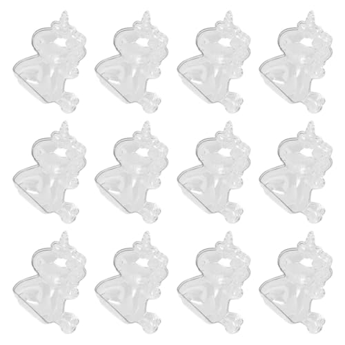 Boîtes de rangement plastique transparent de licorne pour rangement polyvalent maison x24