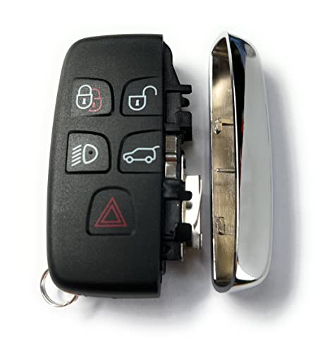 Automobile Locksmith Remote Car Key 5 button Case Shell Cover Black compatible for Land Rover Jaguar