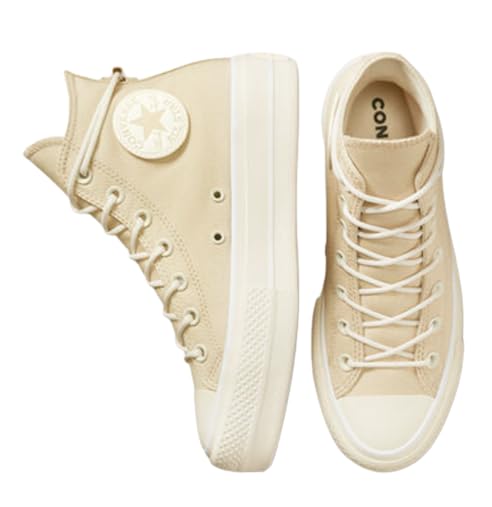 Converse Women's Chuck Taylor All Star Lift Sneakers, Oat Milk Size 8 Medium US3