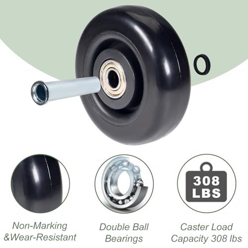 Image of 4 inch x 1.26 inch Push Cart Wheels PU Caster Workbech Wheels Grocery Cart Wheels