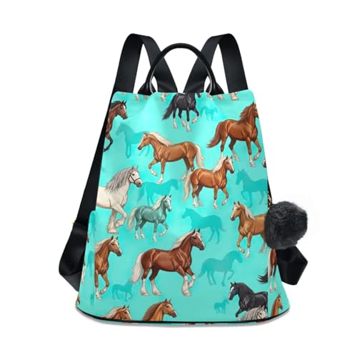 Mochila con cremallera trasera antirrobo para mujer con protección total en color turquesa