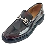 Ferragamo GALLES Dark Brown Nebbiolo Bit Leather Calf Gancio Men's Dress Strap Loafers (Salvatore (Brown, US Footwear Size System, Adult, Men, Numeric, Medium, 12)