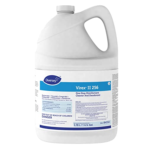 VIREX Diversey Tb 04743. Disinfectant Cleaner, Hospital Use Tuberculocidal, Virucide, Fungicide with Lemon Scent, Ready-to-Use Liquid, 32-Ounce (Pack of 12 plus 1 Reusable Sprayer Nozzle)