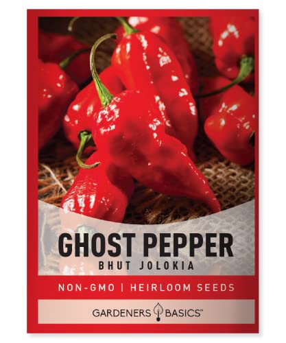 Gardeners Basics, Ghost Pepper Seeds for Planting Spicy Hot - Heirloom Non-GMO Hot Pepper Seeds for...