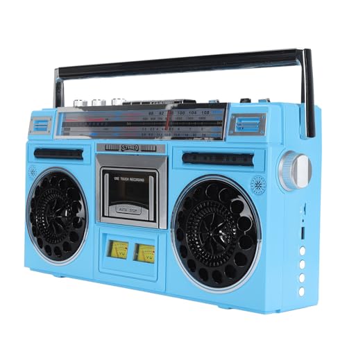 Portable Cassette Tape Player - Retro Boombox Cassette Player, FM MW SW1 SW2 Radio Stereo, Bluetooth CasetteTape Player Recorder