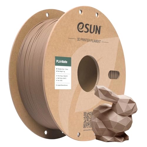 Image of eSUN Matte PLA Filament 1.75mm, 3D Printing PLA Filament 1.75mm Dimensional Accuracy + /- 0.03mm, 1kg Carboard Spool (2.2lbs) for Most FDM 3D Printers, Brown