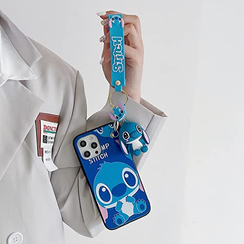 Ifilove For Iphone 11 Stitch Case, Girls Boys Women Kids Cute Cartoon Character With Charm Pendant Strap Slim Soft Tpu Protective Case Cover For Iphone 11 (Blue) #TOP3