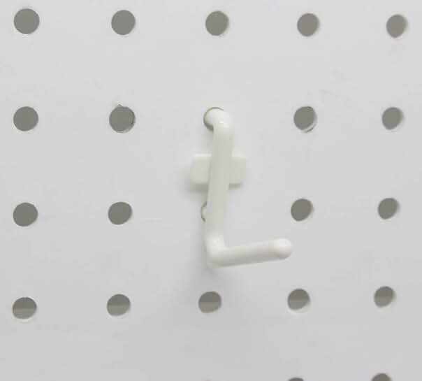 white pegboard hooks