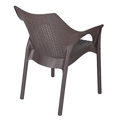 Image of Supreme Cambridge Heavy Plastic Chair for Indoor and Outdoor Use|Color: Wenge; Set of 2 Chairs