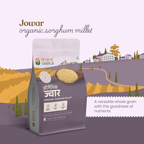 Image of Bharat Vedica Organic Jowar (Sorghum) Millet 1kg | 100% Natural & Vegan | Gluten & Pesticides Free | Rich In Protein & Dietary Fibre