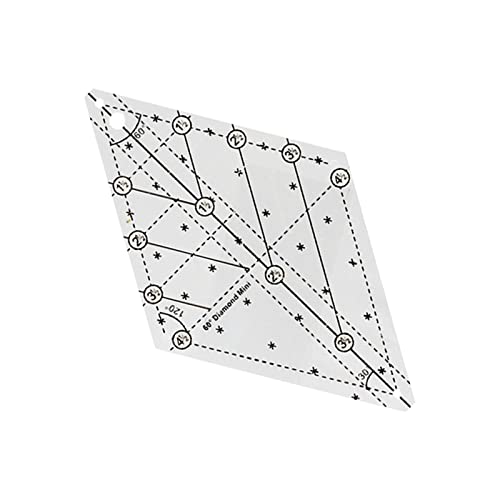 60 Degree Diamond Quilting Template Free Quilting Templates Quilting Ruler Transparent Professional for Simple Quilting Designs Fittings, Medium