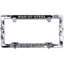 Elektroplate Officially Licensed - DC Comics Superman Chrome-Plated All-Metal Standard Size Premium 3D License Plate Frame Tag Holder for Cars/SUVs/Trucks Weather-Proof Automotive Accessory