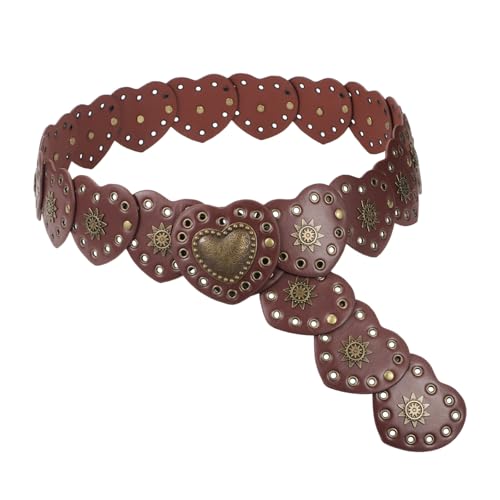 Hollow Disc Belt Western Style Exaggerated Cowboy Wide Disc Belt Metal Buckle Vintage Soft for Women