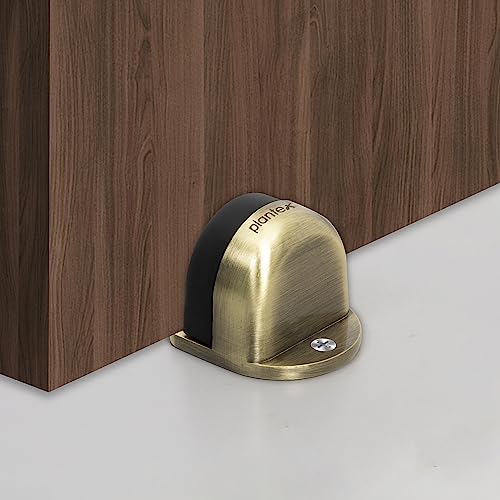 Image of Plantex Premium Floor Mounted Door Buffer /Sound Dampening Rubber Buffer for Bed Room /Living Room /Kitchen /Bathroom Door /Stops for Door - (Brass Antique)