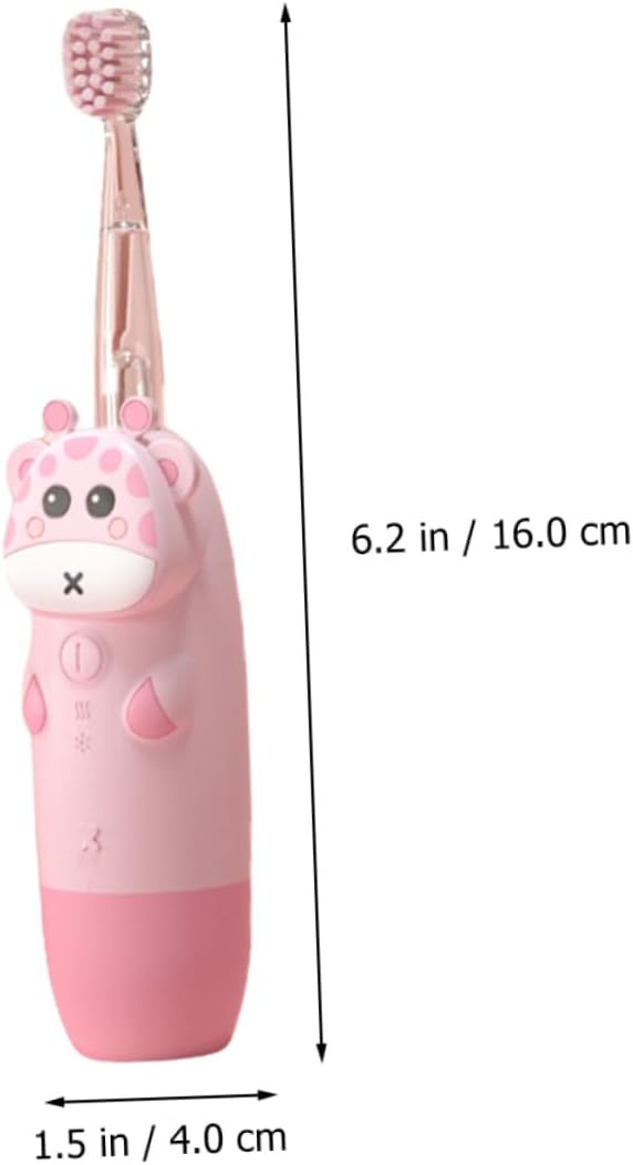 S Electric Toothbrush with Frequency Cartoon Pink Deer Design Soft Bristles for Teeth and Oral Care Sonic Tooth Brush Kit Without Battery