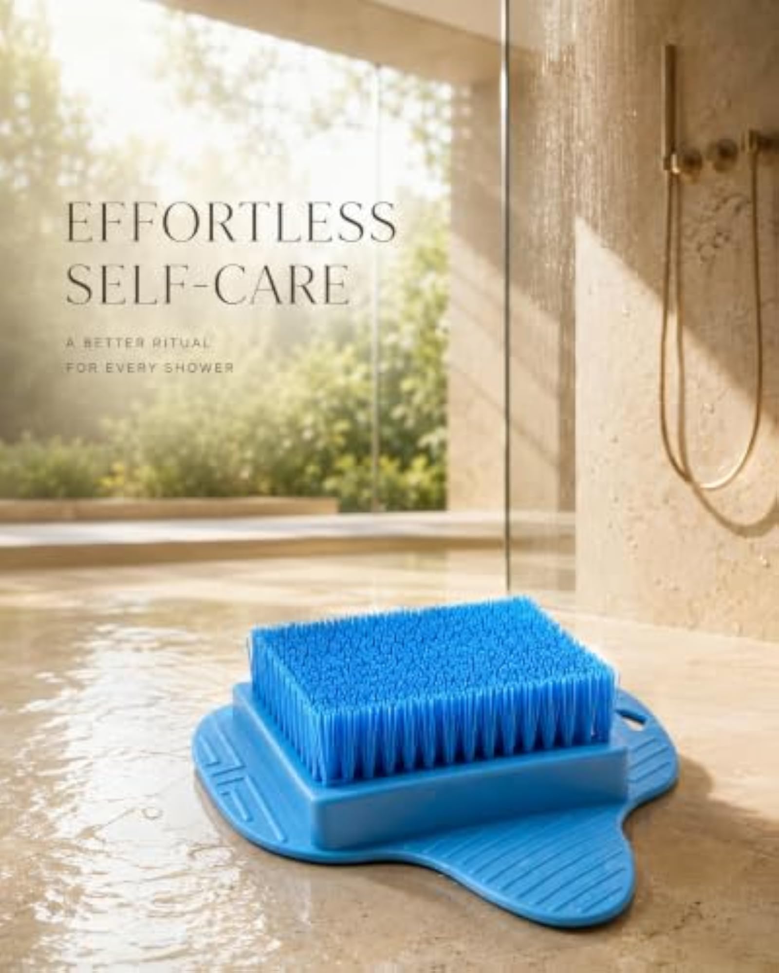 Premium Silicone Shower Foot Scrubber Mat with Suction Cups