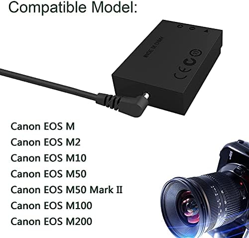 F1TP ACK-E12 AC Adapter Power Supply and LP-E12 DR-E12 Dummy Battery Coupler Kit Replacement for Canon EOS M, EOS M2, EOS M10, EOS M50, EOS M50 Mark II, EOS M100, EOS M200, Kiss M2 Cameras