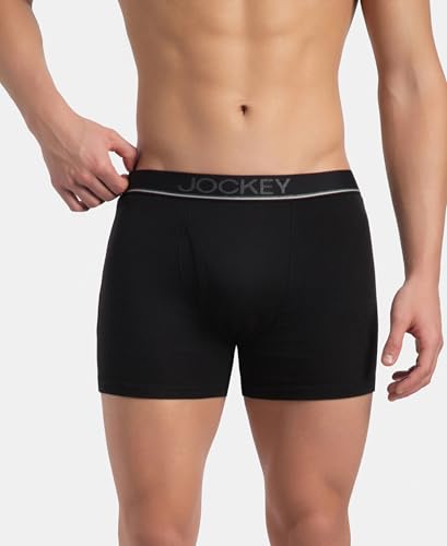 Image of Jockey 8009 Men Super Combed Cotton Rib Solid Boxer Brief with Ultrasoft and Durable Waistband (Pack of 3)