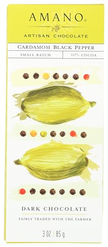 Amano Artisan Chocolate Cardamom Black Pepper, 3 Oz