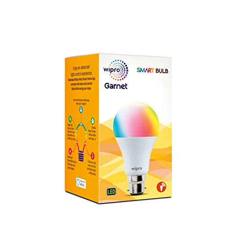 Image of wipro 9W b22d LED Multicolor WiFi Smart Bulb, (NS9001)