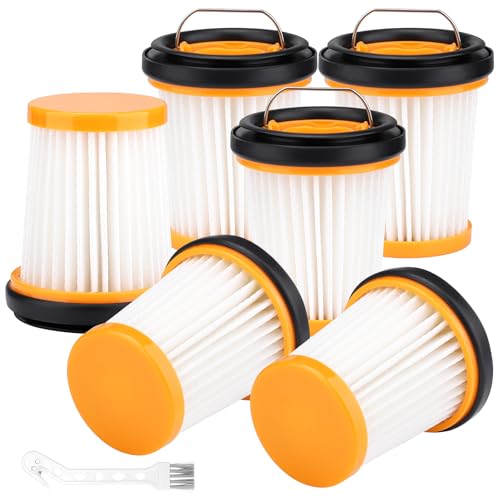Kigniote 6 Pack WV200UK WV251UK Replacement Filter for Shark ION W1 W2 W3 S87 Cordless Handheld Vacuum Filter for Shark WV201, WV205 HEPA Filter Compare to Part # XHFWV200