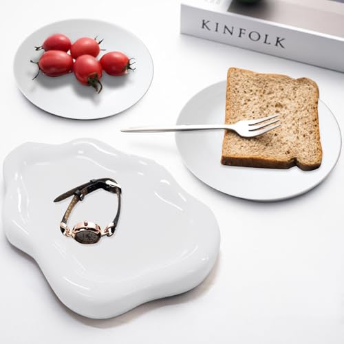 Ceramic Jewelry Tray-White Cloud Trinket Dish Tray Jewellery Dish for Rings, Watches & Keys, Cosmetic Holder for Nightstand Decor Entryway Table, Birthday Gift for Wife/Mother/Daughter/Friends - Cosy Home Interiors Ceramic Jewelry Tray-White Cloud Trinket Dish Tray Jewellery Dish for Rings, Watches & Keys, Cosmetic Holder for Nightstand Decor Entryway Table, Birthday Gift for Wife/Mother/Daughter/Friends - Image 5