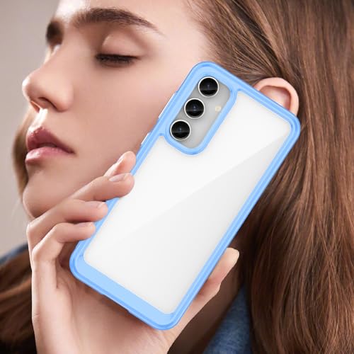 Image of HOOMIL Case for Samsung Galaxy S23 FE 5G 6.4-Inch, Non-Yellowing, Drop Protection, Anti-Scratch, Transparent Hard Back Phone Cover - Blue