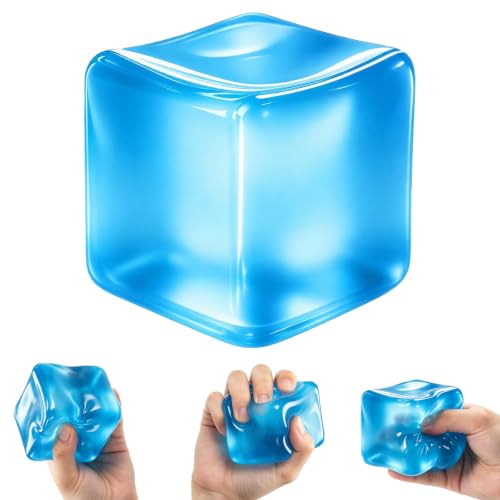 KOMEIYL Balle Anti-Stress Ice Cube, Jouet Sensoriel à Rebond Lent pour Réduire Le Stress, Outil Anti-Anxiété pour Adultes et Enfants, Cube à Presser pour Soulager la Pression