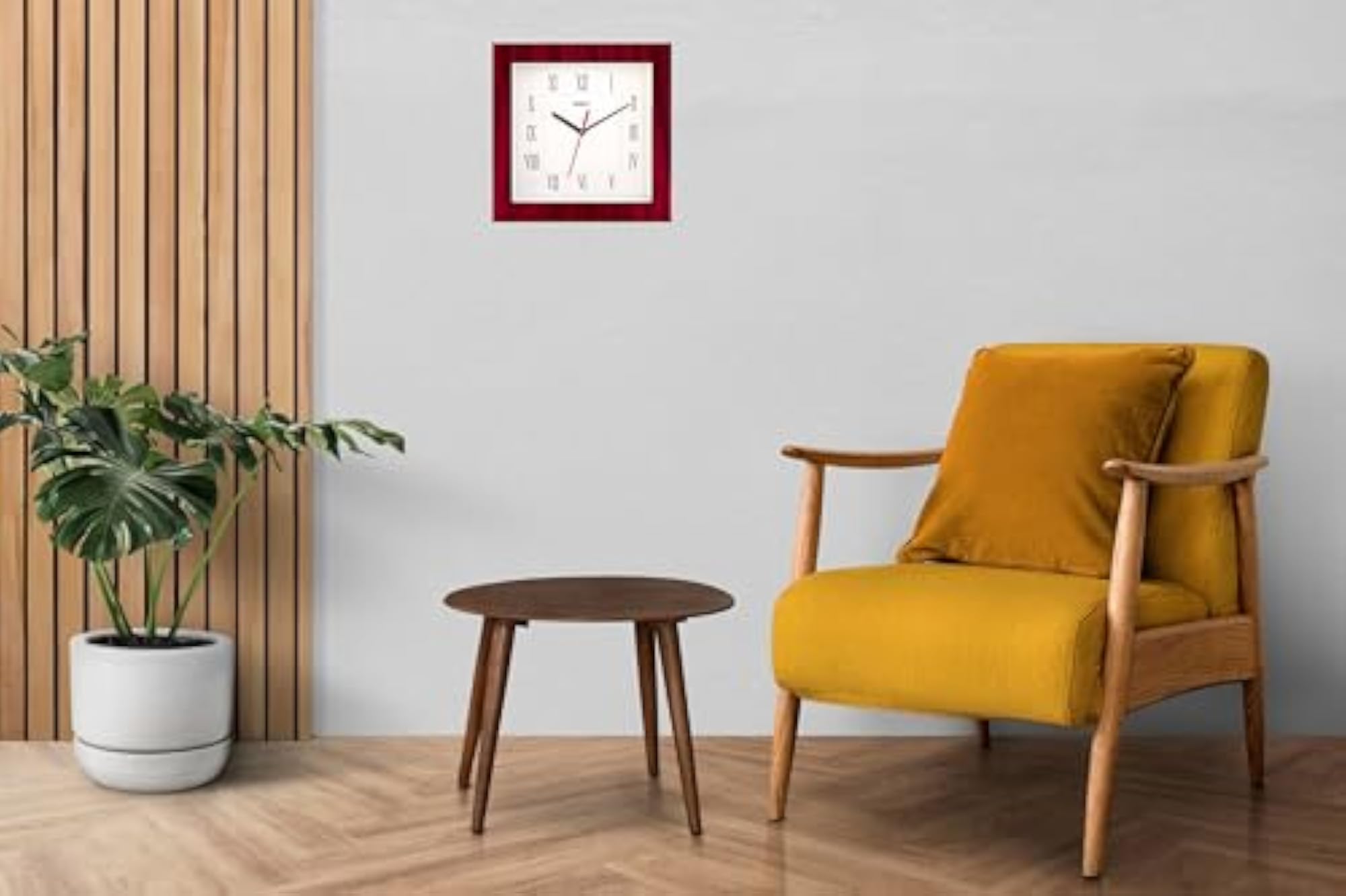 Plastic Modern Stylish Square Shape Analog Wall Clock