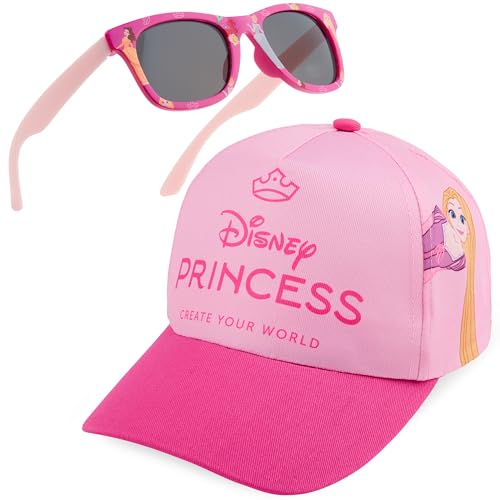 Get Trend Disney Princess Set Casquette Enfant et Lunettes de Soleil Enfant Fille Casquette Été Lunettes Soleil Enfant UV400 (Rose Disney Princess)
