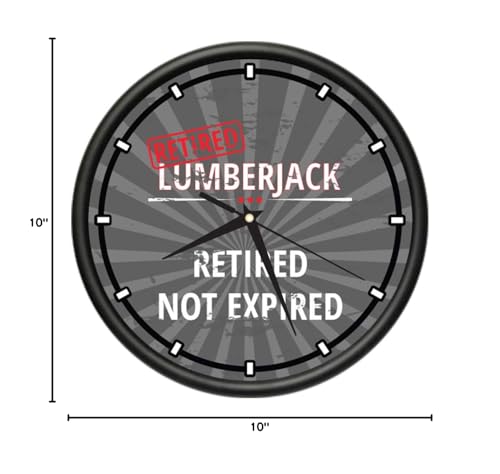 Reloj de pared analógico diseño Retired Lumberjack 10 pulgadas miniatura 4