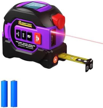 3 in 1 Digital Laser Tape Measure, 197ft/60m Laser Distance Meter, 16ft/5m Digital Tape Measure with Cross Line, AutoLock, ft/in/m Unit Switch, Measure Area, Volume, Pythagorean