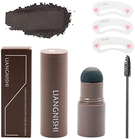 One Step Eyebrow Stamp Stencil Kit Waterproof Long Lasting Eyebrow Stamp Hairline Brow Stamp Long Lasting with 1 Brow Powder 3Pcs Reusable Eyebrow Stencils 1 Eyebrow Pen Brushes for Women and Girls
