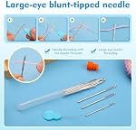 TLKKUE 12 Pcs/3 Tailles Aiguilles à gros feu, Aiguille de fil en acier inoxydable avec filetage d'aiguille, Aile de tapisserie pour coudre Crochet tricoter Broderie (2.08in/2.36en/2.76in)