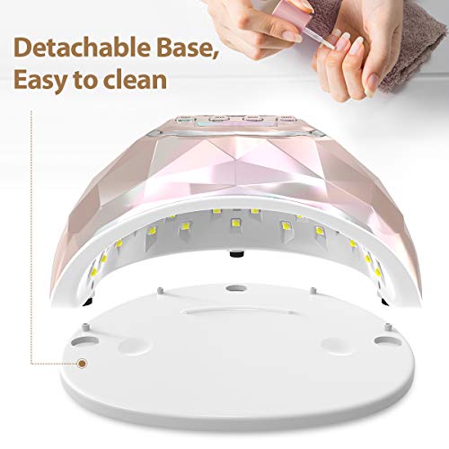 Uv Light For Nails Lamp - Easkep 86W Uv Led Nail Lamp Gel Nail Polish Curing Dryer For Salon 4 Timer Setting Auto Sensor Machine (Gold) #TOP5