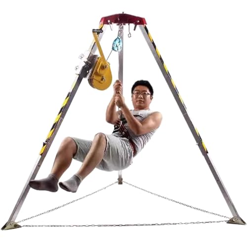 Lifting And Rescue Equipment - Emergency Rescue Tripod Kit for Traditional Confined Spaces, Aluminum Heavy Duty Rescue Stabilizer System, with Adjustable Support Legs ( Color : 1200lbs/544.3kg Winch )