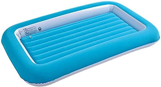 Elex Trendi Kids Airbed with Bumper/Junior Airbed with Bumper/Inflatable bed with Airlock/Kids Camping Bed/Electric Air Pump/Pink and Blue (Air Bed - Blue)
