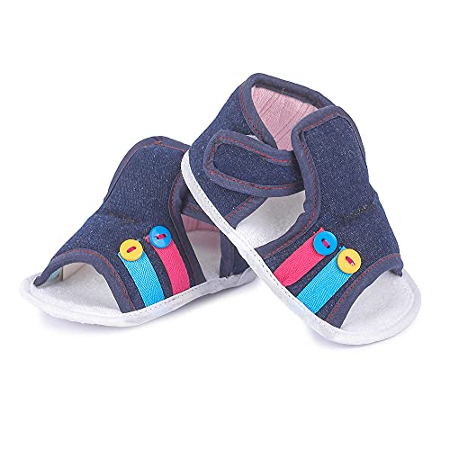 Image of Butterthief Unisex Baby Prewalking Sandals for Newborn Boys & Girls | Soft Sole Infant Bootie with Anti-Slip Bottom | Lightweight Cotton Footwear Early Walker Sandals (6-9 Months, 12 CM)