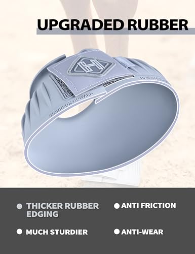 Image of Harrison Howard Rubber Bell Boots for Horses, Hoof Overreach Protection for Horses, w /Upgraded Leather Touch Tape