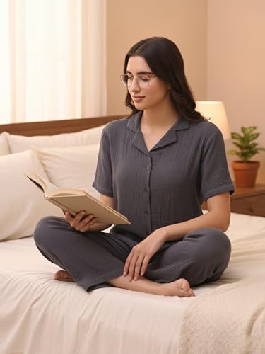 Image of B STORIES Women's Cotton Pyjama Set | Comfort and Relexed Nightsuit for Ladies