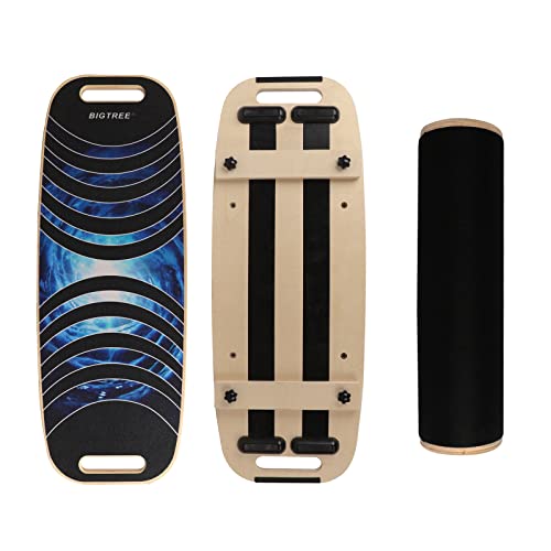Best Goods Planche d'équilibre en Bois avec Roulettes Antidérapantes Planche de Stabilité pour le Fitness et la Musculation, Adaptée à la Physiothérapie et à la maison Gym Cover