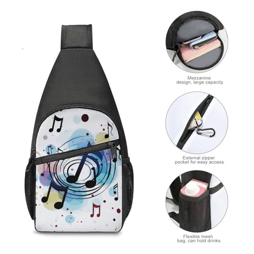 Bolso tipo bandolera con notas musicales puntadas casual miniatura 5