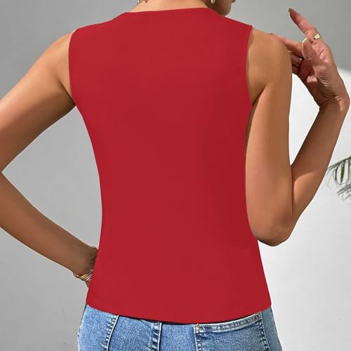 Blazer Vest for Women Summer 2025 Trendy Sleeveless V Neck Button Up Elegant Waistcoat Business Casual Work Suit Tops4