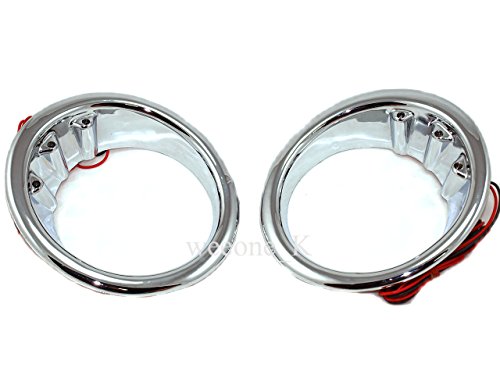 K1AutoParts LED L.E.D Chrome Driving Fog Light Lamp Cover Trim For Toyota Hilux Vigo MK6 2009 2010 2011 V.2
