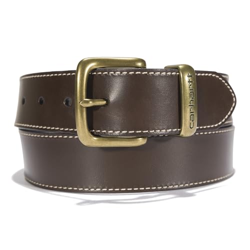 Carhartt Men's Bridle Leather Debossed Metal Keeper Belts