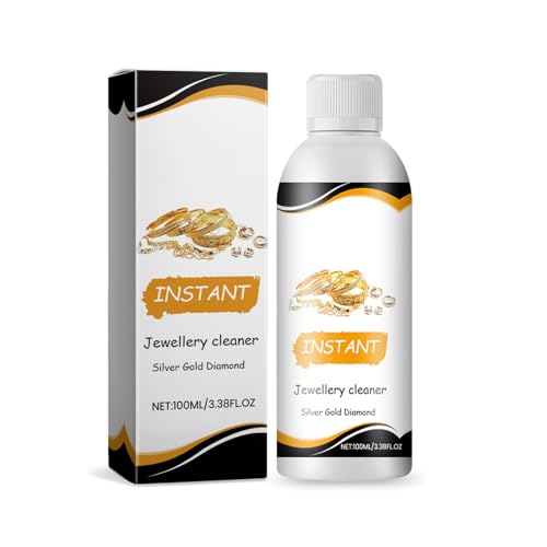 Limpiador de Joyas de Plata,Spray Limpiador de Joyas,Rápido y Eficaz Líquido Limpia Plata con Cesta,Collares,Anillos,Renueva el Brillo de La Joya 100ML