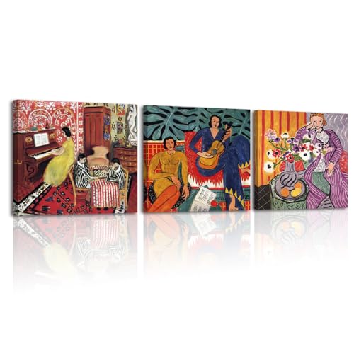 Posters et arts décoratifs triptyque toile Matisse portrait femme 30x30
