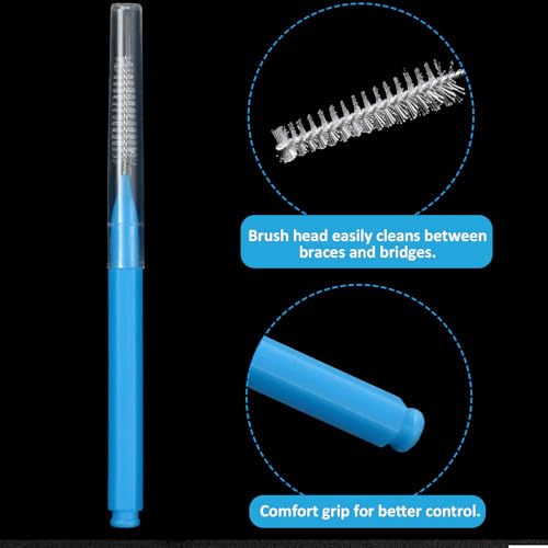 Image of Patelai 100 Pieces Braces Dental Brush for Cleaner Interdental Toothpick Dental Tooth Flossing Head Oral Hygiene Flosser Toothpick Cleaners Tooth Tool(Assorted Colors,Various Sizes)