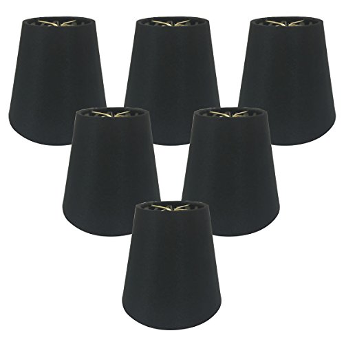 Royal Designs Empire Clip on Chandelier Lamp Shade, Antique Gold, 2" x 3.5" x 3.5", Set of 6, CS-956-5-6